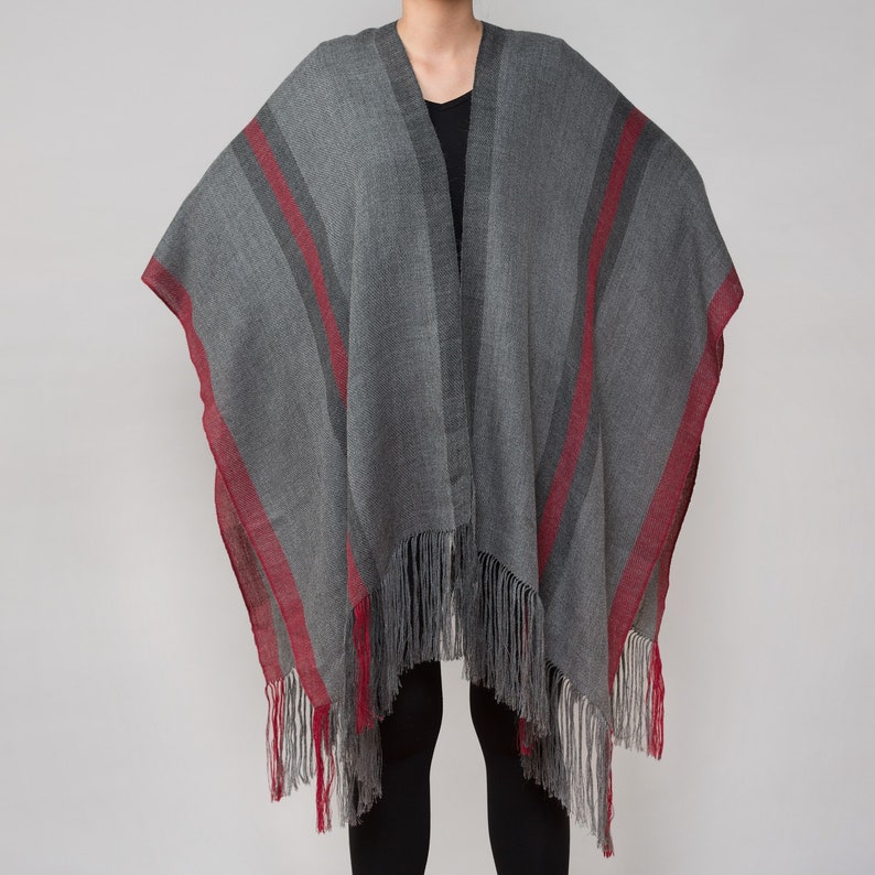 RUANA poncho super light 100/% Baby ALPACA wool Shawl Hand knit shawl wrap scarf pashmina fall VIRU