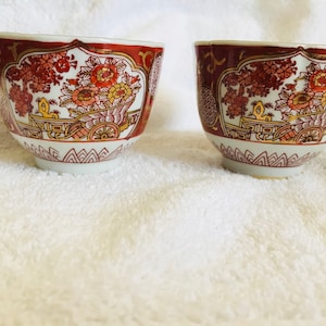 Vintage 18th Century Japanese Gold Imari Hand painted porcelain Tea Cup Set