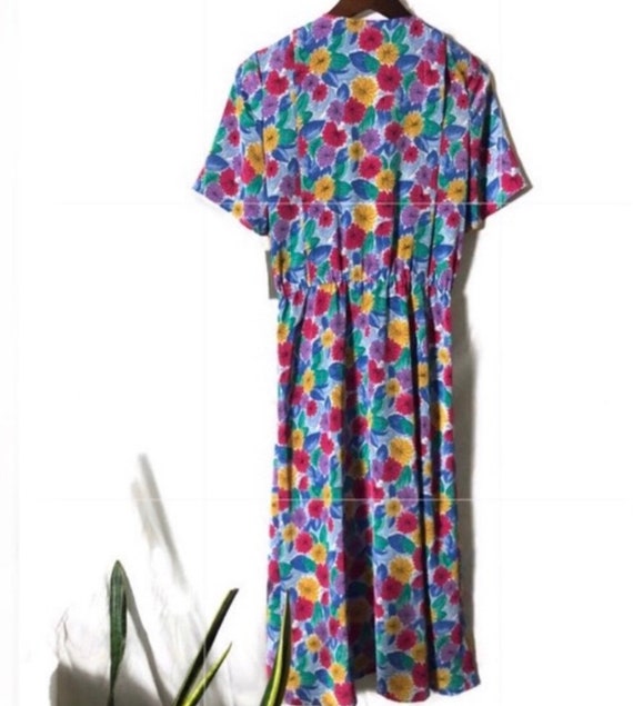 Vintage Liz Claiborne Button Floral Dress - image 7