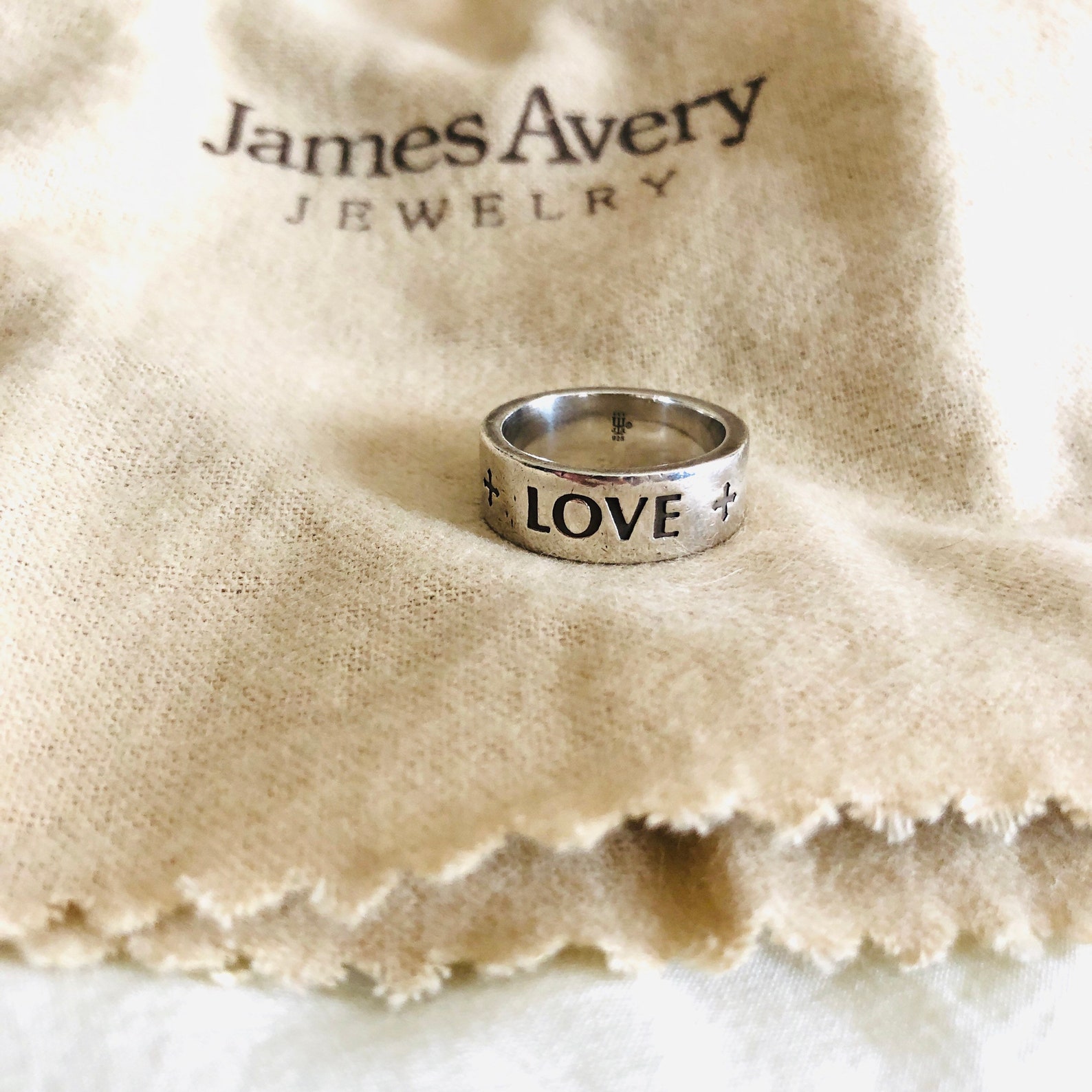 Silver Gift for Girlfriend James Avery Retired Hope Love Faith Ring Etsy