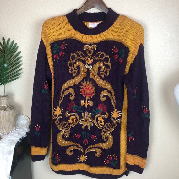 Vintage Casual Corner Floral Pullover Sweater - image 1