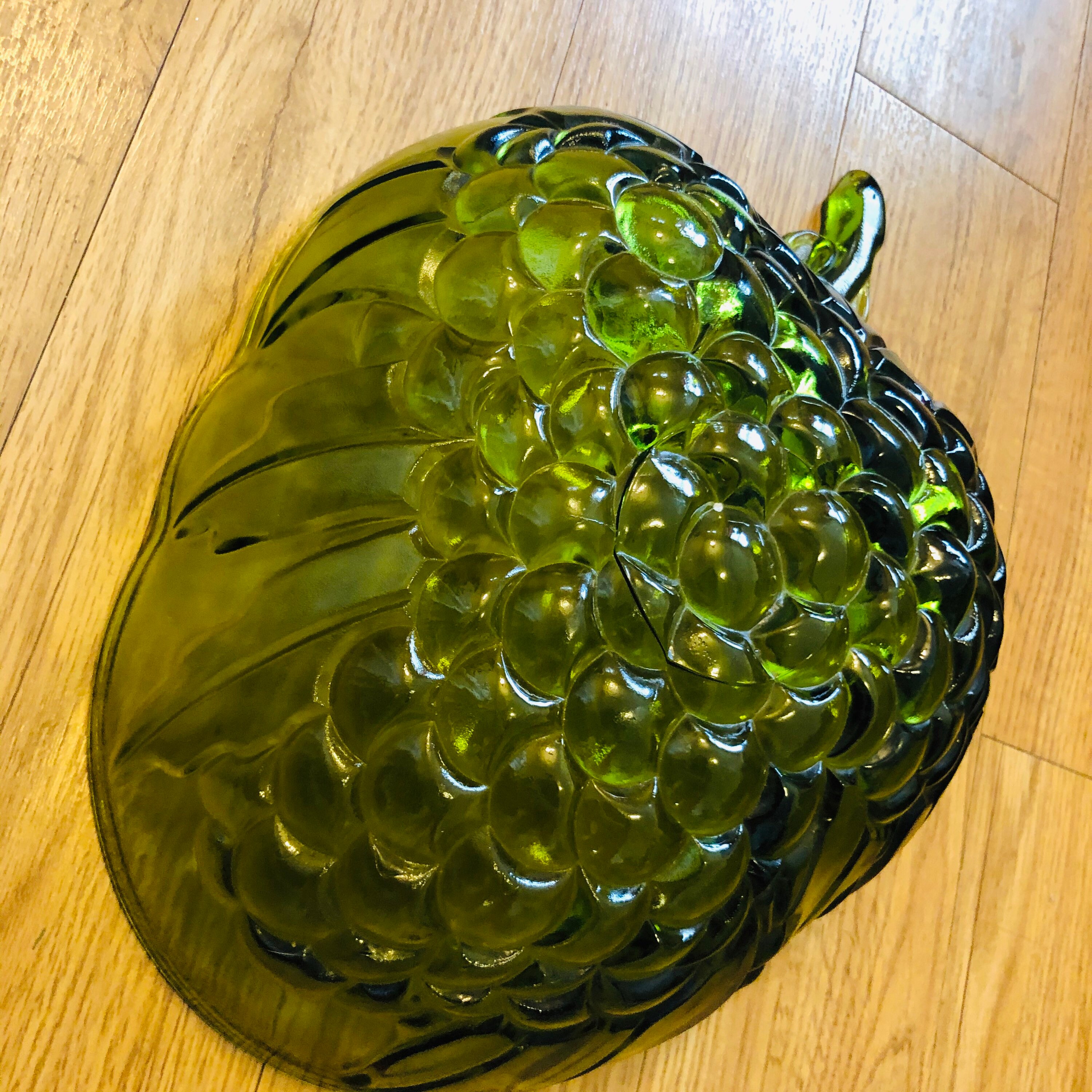 Antique Pressed Glass Grape Green Bowl Etsy