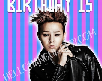 G-Dragon Birthday Card Kpop BIGBANG Korea Hallyu