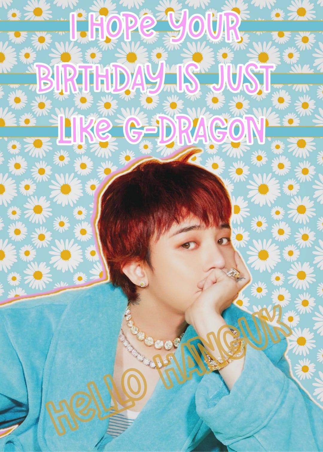G-dragon Birthday Card Kpop GOAT BIGBANG - Etsy