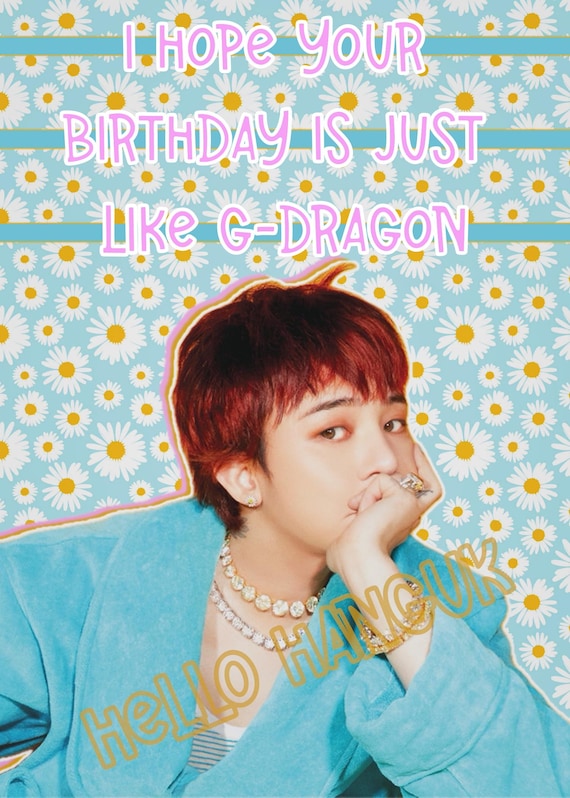 G-dragon Birthday Card Kpop GOAT BIGBANG - Etsy