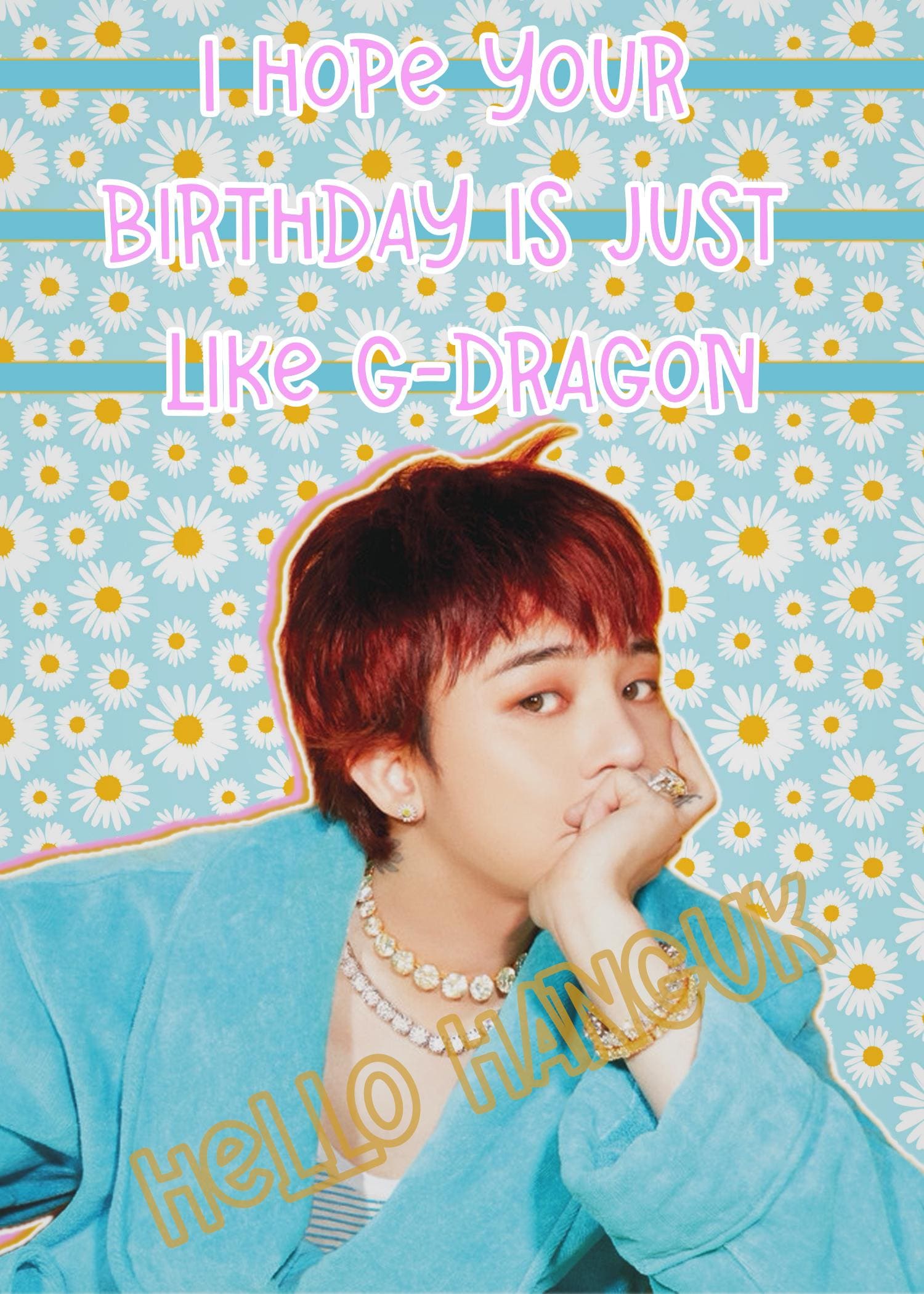 G-dragon Birthday Card Kpop GOAT BIGBANG - Etsy