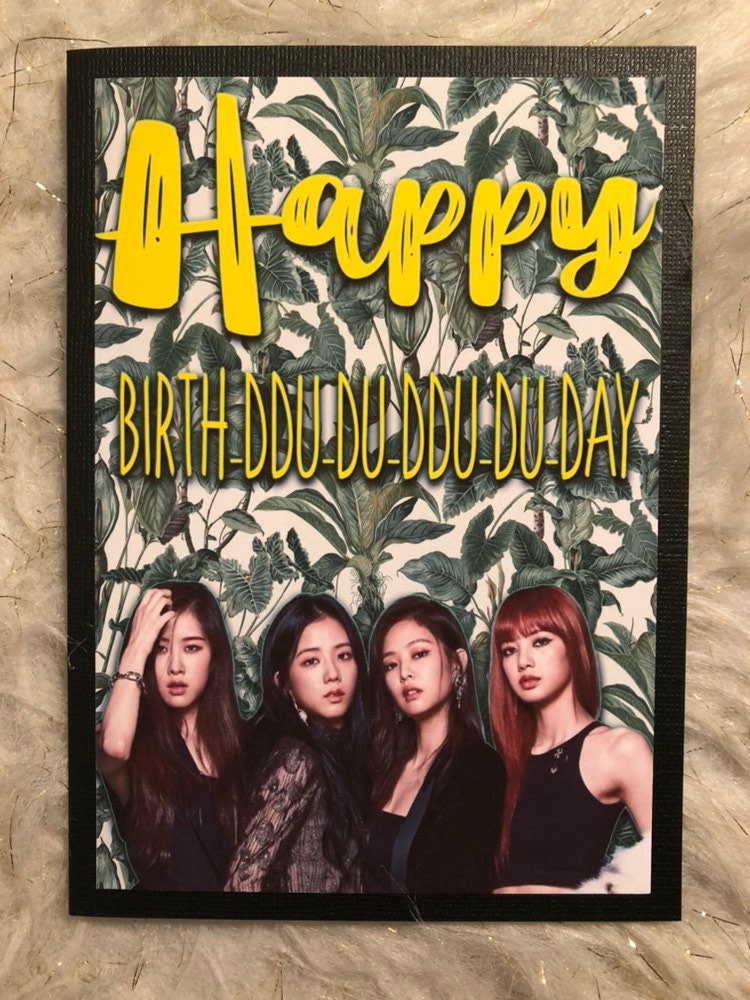 Blackpink Birthday Card - 'Birthday In Your Area' | Jennie Birthday Card |  Lisa Birthday Card | Rosé | Jisoo | Blackpink Card