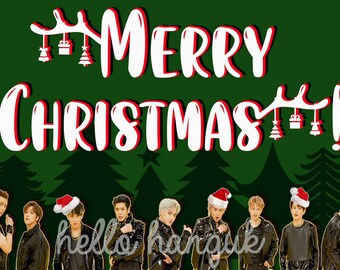 NCT127 Kick It Christmas card holiday santa new thangs NCT Kpop