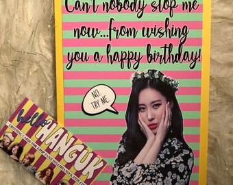 Sunmi Gashina birthday card KPOP Korea Wonder Girls Got7 Twice BTS Taemin