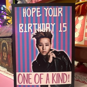 Tarjeta de cumpleaños de G-Dragon Kpop BIGBANG Korea Hallyu