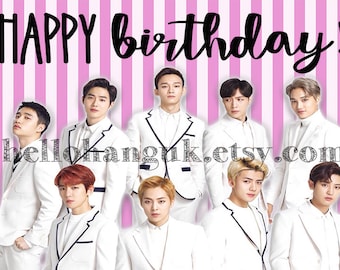 EXO Geburtstag Karte Kpop Korea BTS hallyu