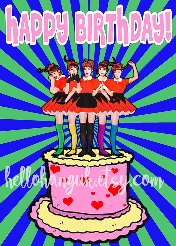 Red Velvet Birthday Card Kpop Korea Hallyu Etsy