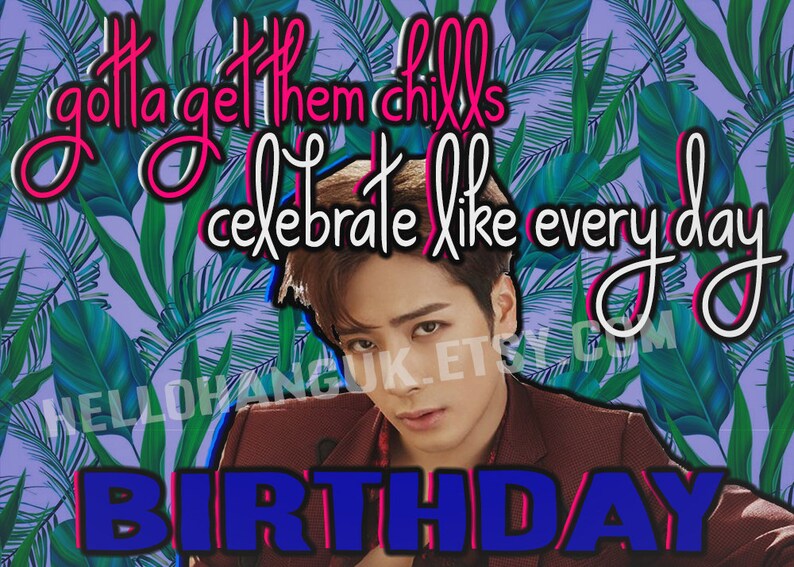 Jackson Wang Got7 Birthday Card Kpop Bam Bam Etsy