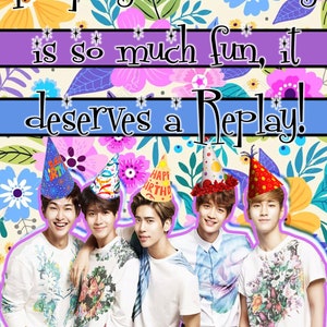 Tarjeta de cumpleaños de SHINee Repetición Jonghyun Taemin Key Onew Minho Kpop Corea EXO Bigbang BTS SNSD Red Velvet