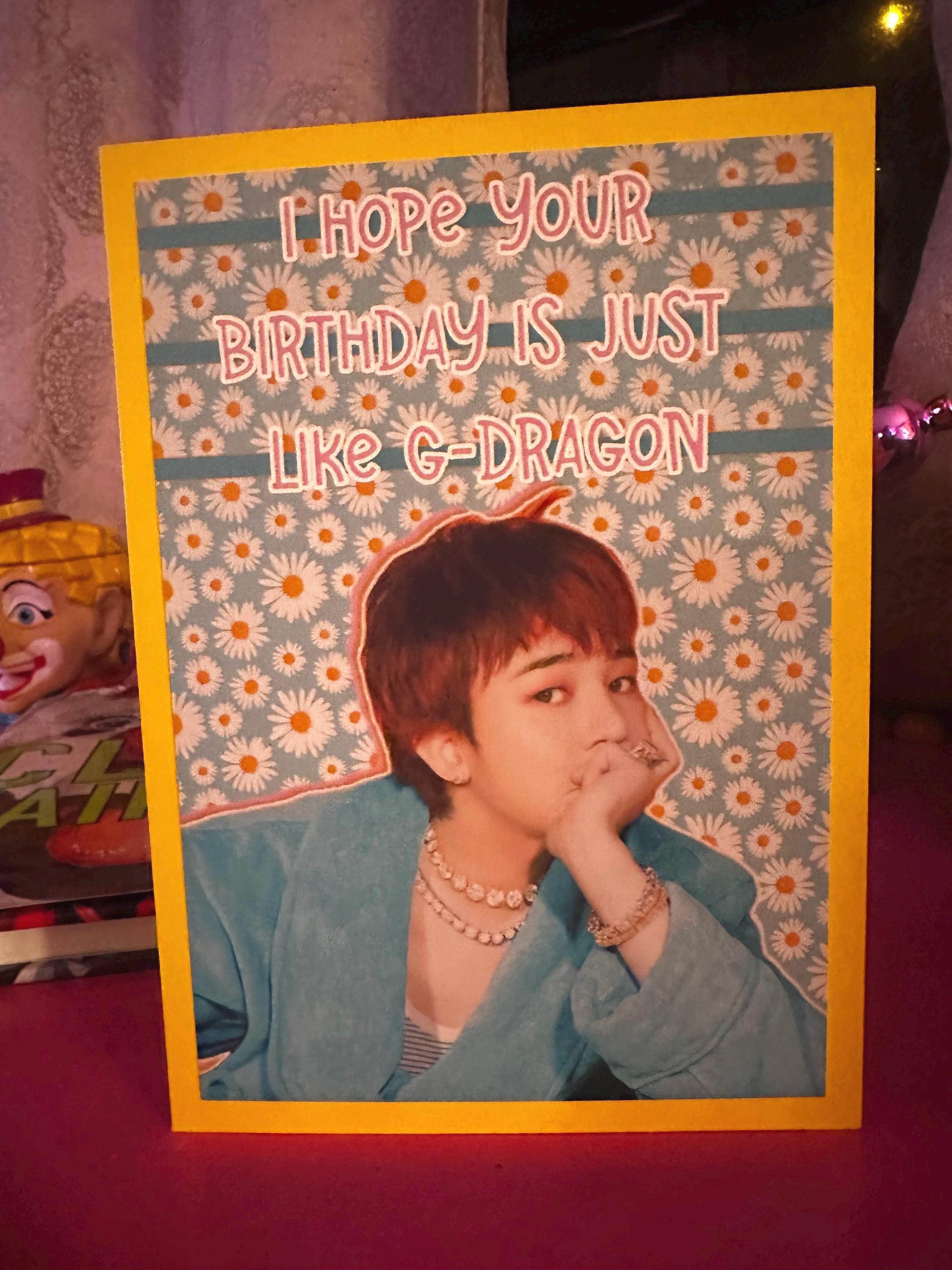 G-dragon Birthday Card Kpop GOAT BIGBANG - Etsy