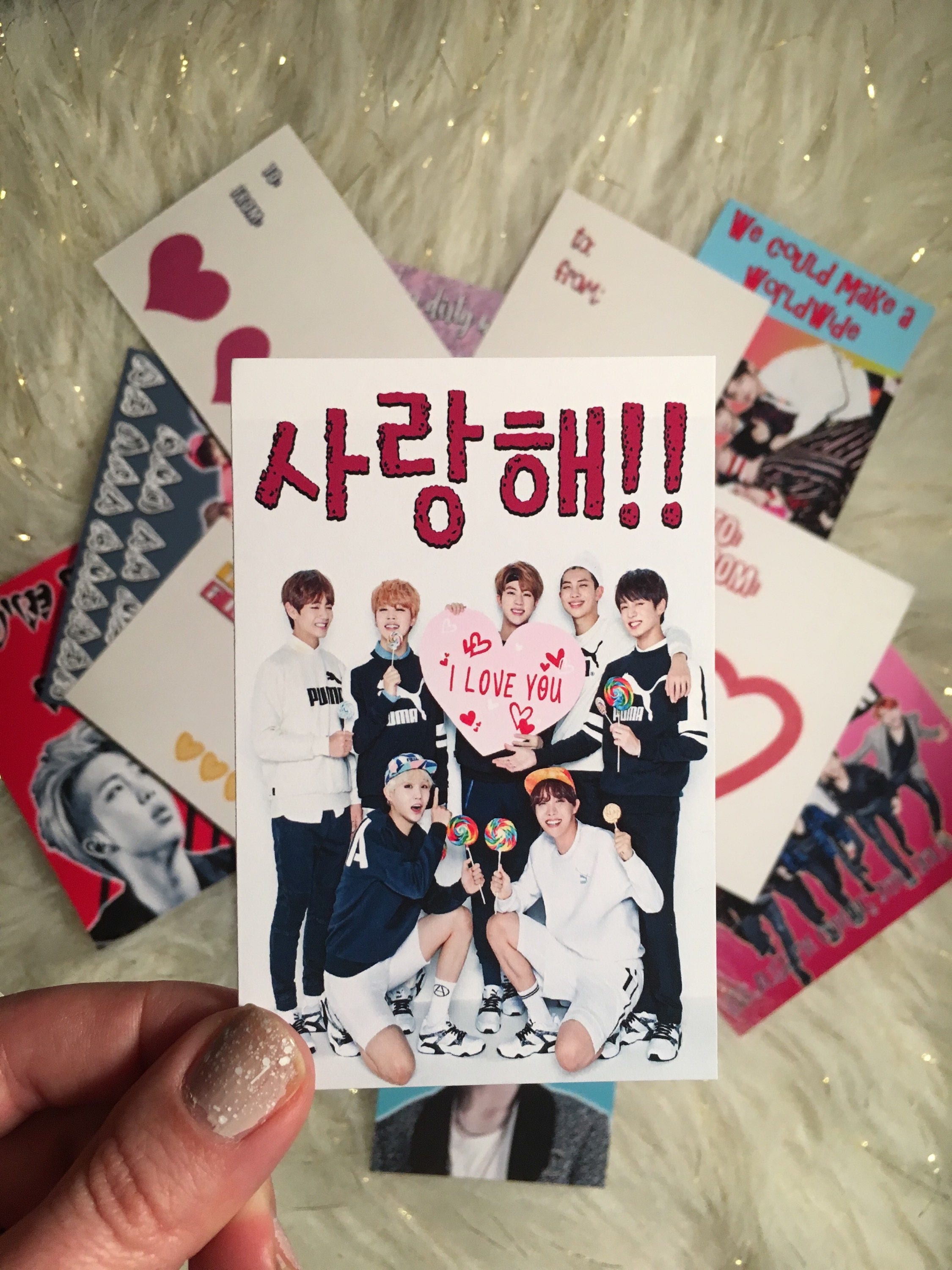 BTS Mini Valentines Set of 16 Kpop Bangtan Boys Jimin Jungkook