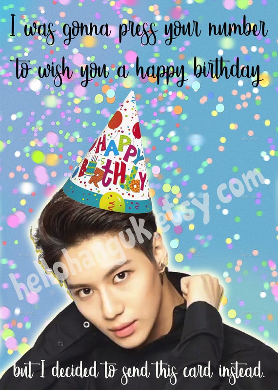 Taemin Birthday Card Shinee Exo Kpop Bts Korea Hallyu Etsy