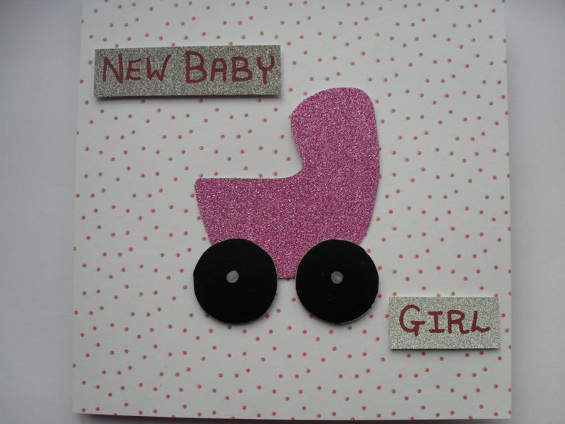 Personalised handmade New Baby Girl Card New baby girl card handmade. New baby girl card card
