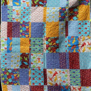 Sea Creature Kids Quilt: Handmade Cotton Throw Blanket (52W X 63L)