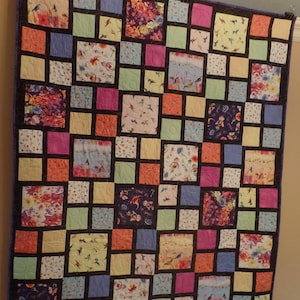 Überwurf Quilt, 62W x 72L, Handgemachte Quilt zum Verkauf, sofort versandfertig, Scrappy Quilt, Patchwork Quilt, kostenloser Versand