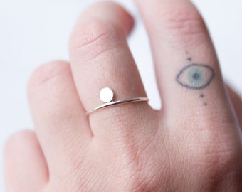 Circle ring, stacking ring, minimal sterling silver ring, sterling silver circle ring, slim stackable ring, simple circle ring, karma ring.