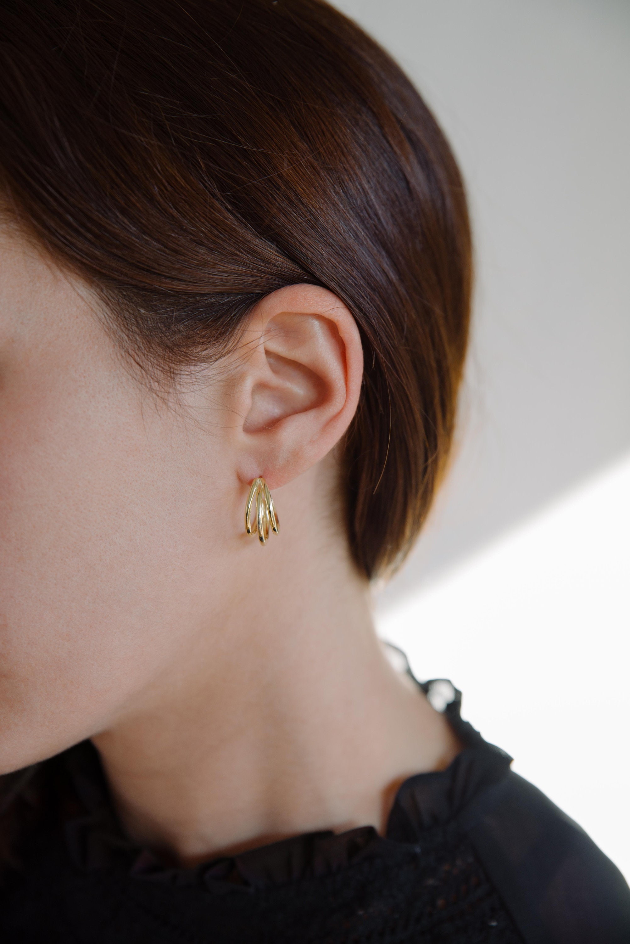 ピアス murmur [925silver]Great triple hoop earring Triple Hoops, Thick Hoop Earrings, Silver Hoop Earrings