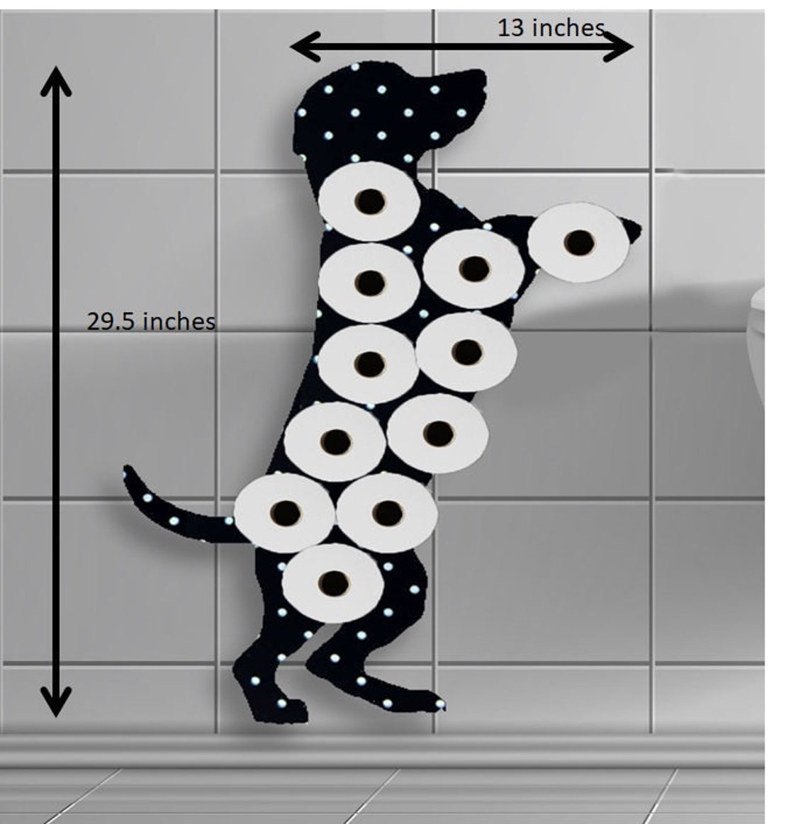 Standing Dog Toilet Paper Holder Wall Storage Small Space Etsy