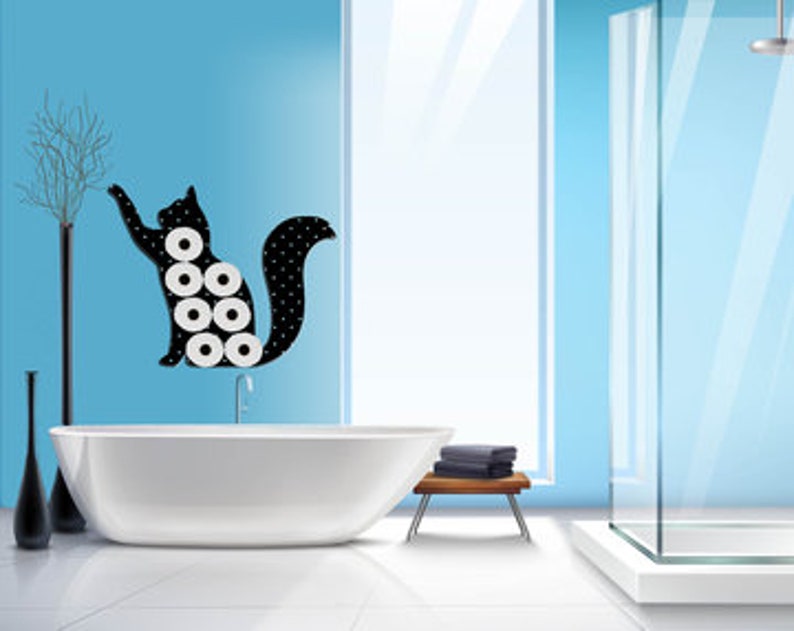 Katzen-Toilettenpapierhalter Freistehend – Lustige Badezimmer-Deko Mit Schwarzer Katze