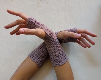 crochet gloves, knit gloves, crochet lace gloves, elastic lace gloves, crochet armwarmers,  fingerless lacy mittens, crochet vintage gloves