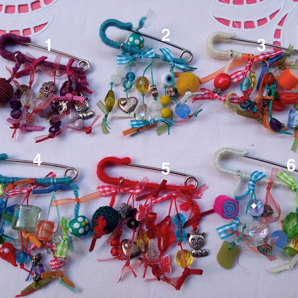 Beaded Safety Pin Etsy