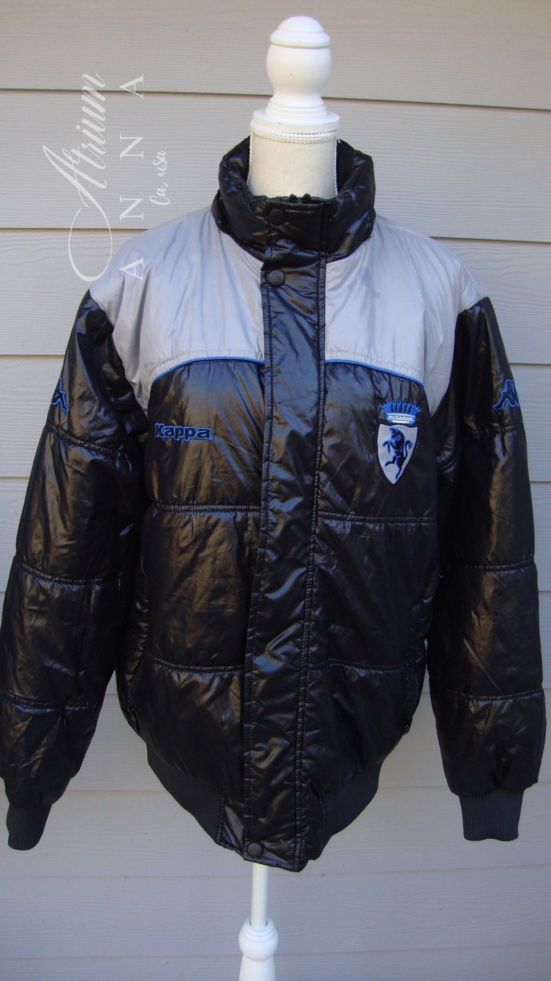 Kappa Classic Fashion Sports Black Vintage Sheen Bomber Jacket
