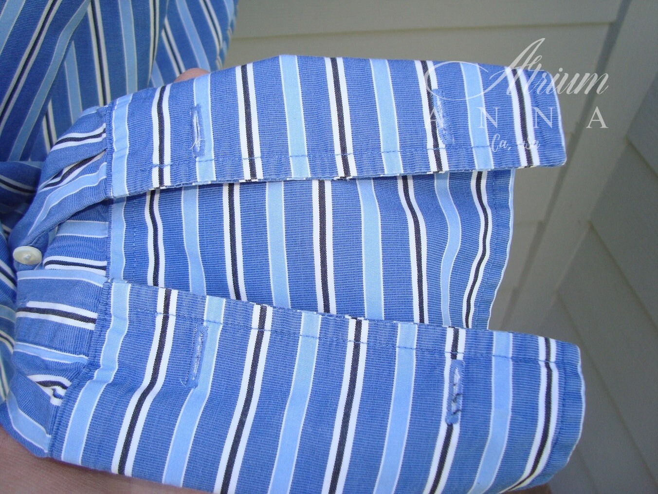 F. by Faconnable Blue Striped Buttondown French Cuff Vintage Etsy