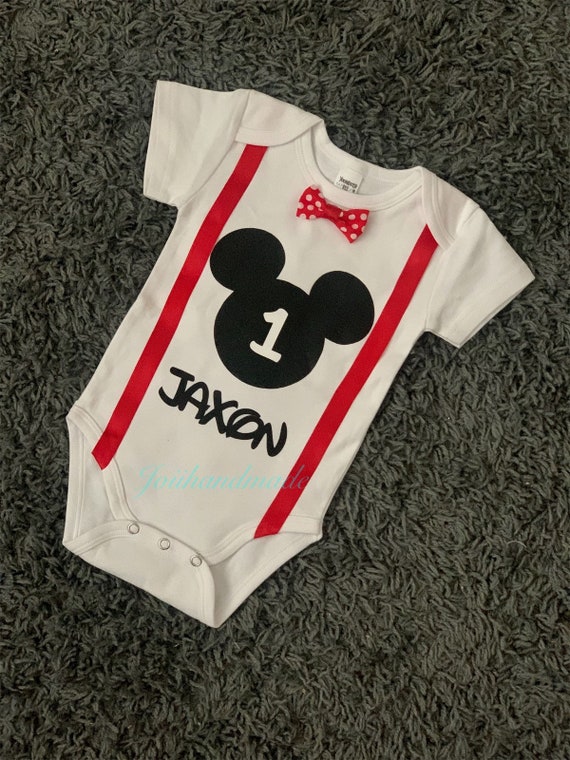 mickey mouse first birthday onesie