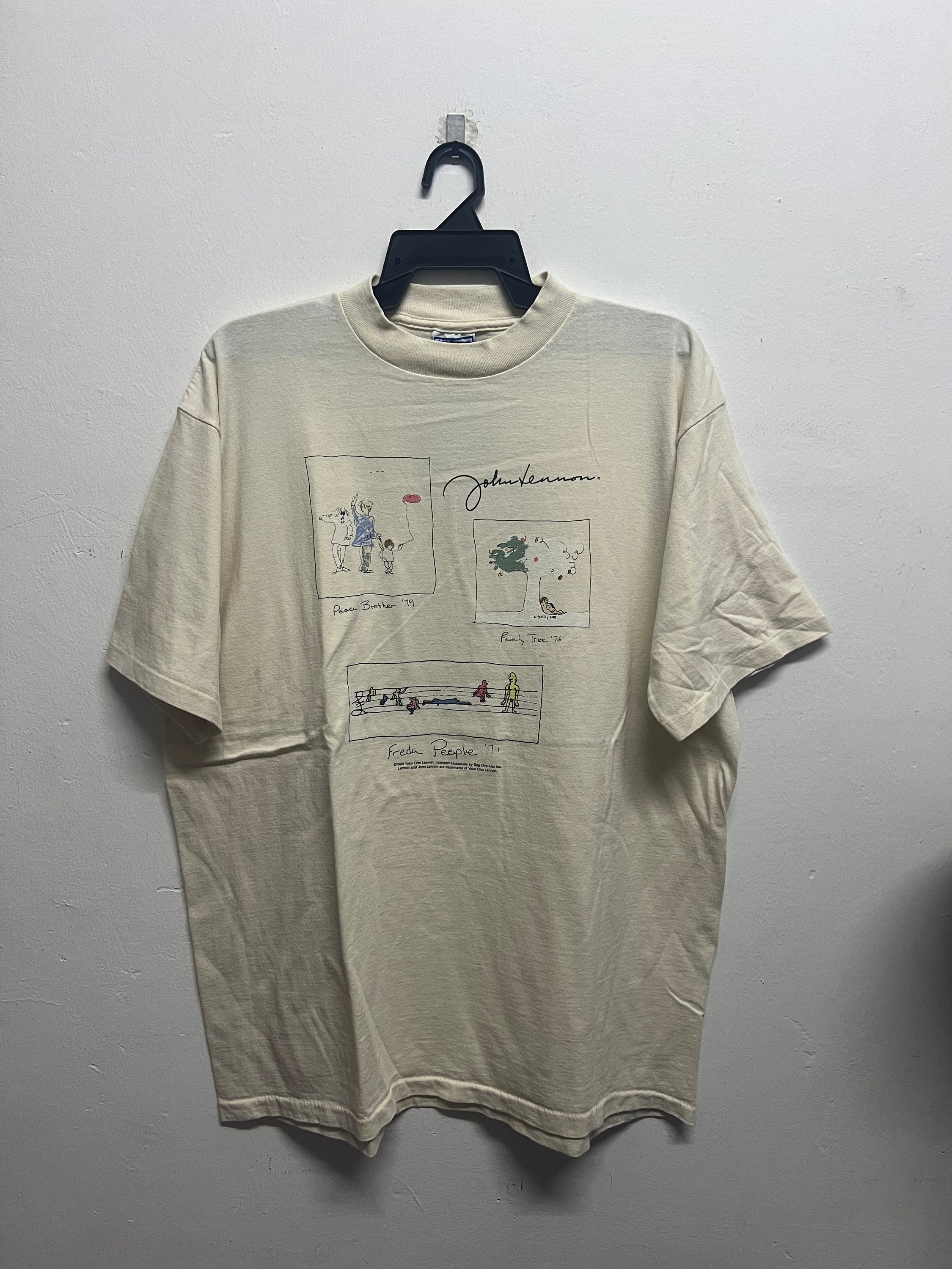Vintage 90s John Lennon Yoko Ono Art Tee/ Vintage Band T-shirts 