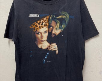 Vtg 1984 Eurythmics T-shirt Black S/M 80s New Wave Music Band