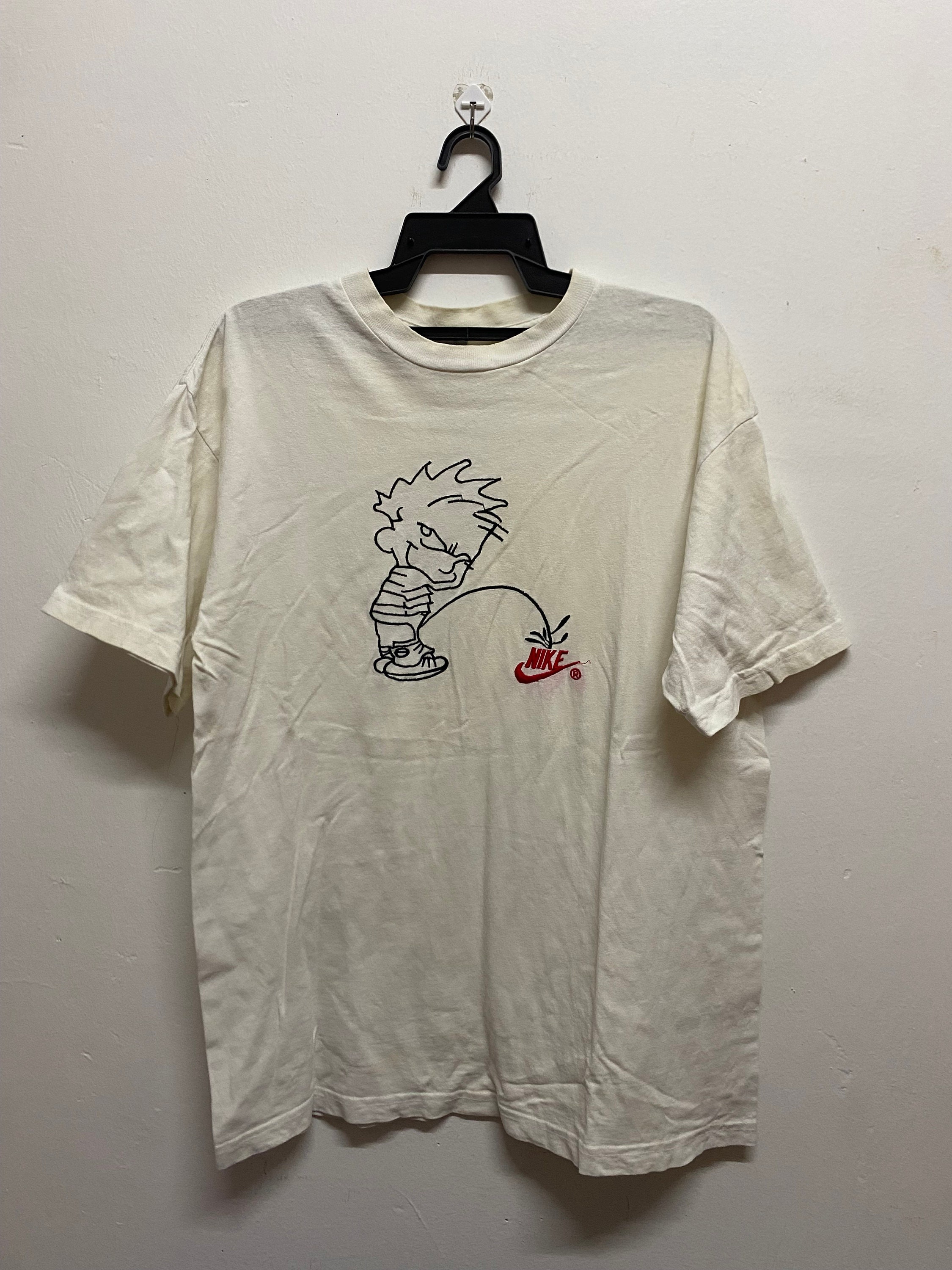 Vintage 90's Nike Peeing Calvin and Hobbes Tee - Etsy