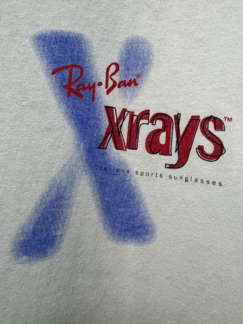 Vintage 90’s Ray-Ban Sunglasses X-Rays Promo Tee / Graphic Tee / Poster Pop / Art Tee / Size XL image 4