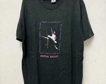 Vintage anni '90 Boston Ballet Swan Lake Giselle Dancing Art Tee/ Maglietta arte moderna/ Poster Pop Artwork/ Fotografia/ Taglia XL