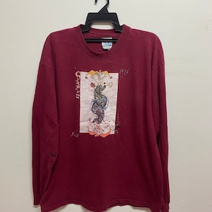 Camiseta vintage de Ralph Steadman, Syrah, Sirrah! Blagueur, Lt. Ed Gonzo, con estampado fotográfico blanco, talla XL