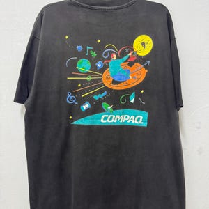 T-shirt promotionnel Compaq Journey Ahead vintage années 90 / Pop Art / Vêtements homme / T-shirt graphique / Taille XL