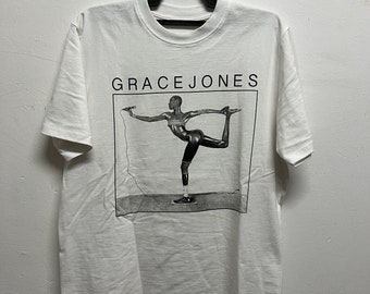 Maglietta vintage Grace Jones cantante giamaicana Model Island Life Studio Album Band/ Taglia L