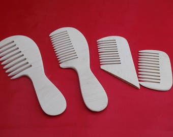 Juego de peines de madera hechos a mano, accesorio para el cabello de madera natural