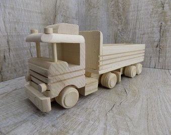 Big truck Wooden toy Smart Big wagon Big Construction Vehicle Toy Boy Ecological natural Educational toys Big Truck Blank machine Long truck