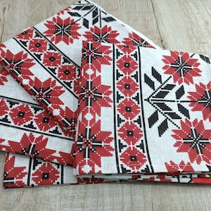 Kitchen napkins Colorful kitchen towels Dish Towel Absorbent Mixed Set Ukrainian pattern Folk ornament Ukraine national pattern organic gift image 1