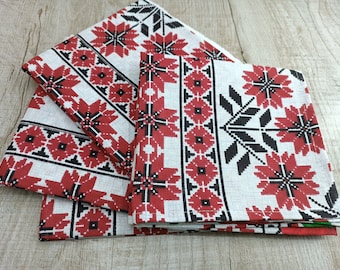 Kitchen napkins Colorful kitchen towels Dish Towel Absorbent Mixed Set Ukrainian pattern Folk ornament Ukraine national pattern organic gift