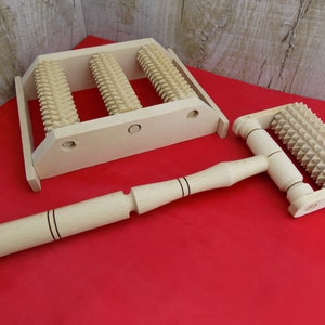Wooden massager set Woodened massager Body Anti-cellulite massager Massager for osteochondrosis Massager for head Foot Massager for leg