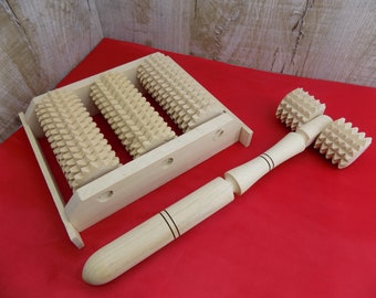 Wooden Massager Set, Anti-Cellulite, Osteochondrosis Relief