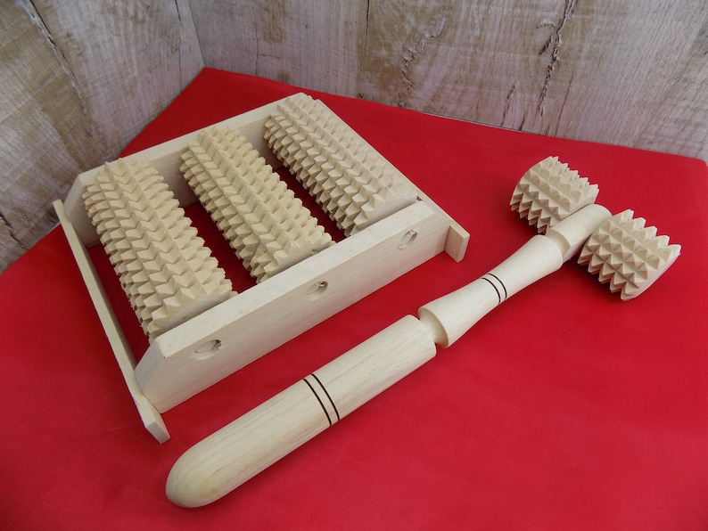 Wooden Massager Set Woodened Anti Cellulite Image 0