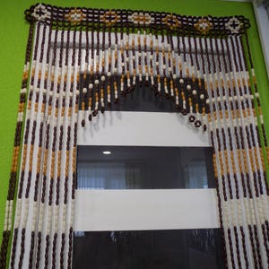 Wooden curtains Boho beads Curtain circles Door blinds unique curtains blackout natural curtains short transparent entrance door decor bell