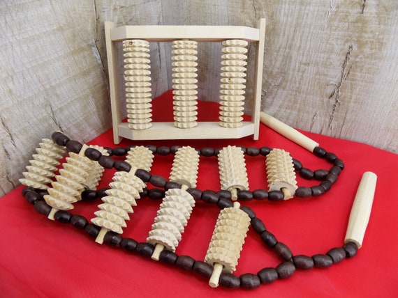 Wooden Body Massager Set: Anti-Cellulite, Osteochondrosis